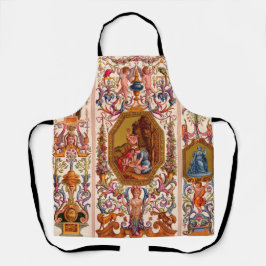 ultra opulent Barockdruck aus dem 17. Jahrhundert Schürze