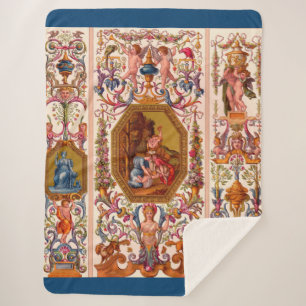 ultra opulent Barockdruck aus dem 17. Jahrhundert Sherpadecke