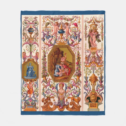 ultra opulent Barockdruck des 17. Jahrhunderts Fleecedecke (Vorderseite)