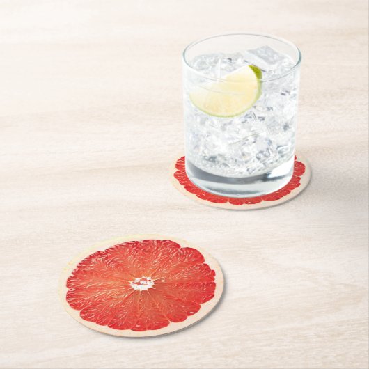 Ultra-Realismus Grapefruit Slice Beverage Coaster Runder Pappuntersetzer (Vor Ort)