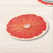 Ultra-Realismus Grapefruit Slice Beverage Coaster Runder Pappuntersetzer (Angewinkelt)
