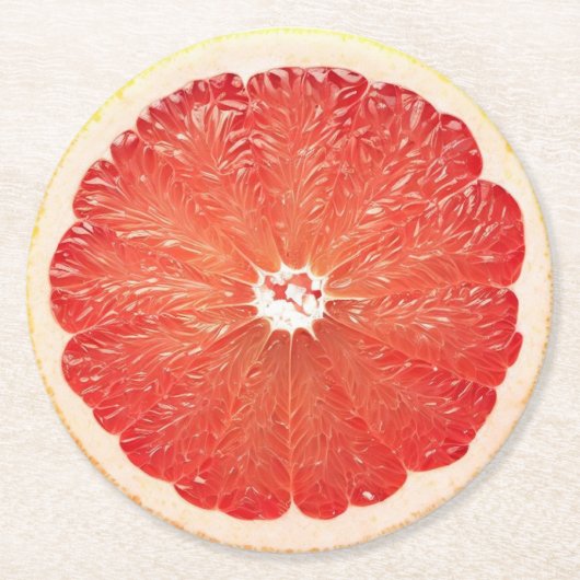 Ultra-Realismus Grapefruit Slice Beverage Coaster Runder Pappuntersetzer (Vorderseite)