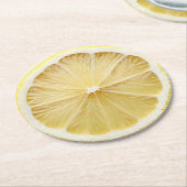 Ultra-Realismus Lemon Slice Beverage Coaster Runder Pappuntersetzer (Angewinkelt)