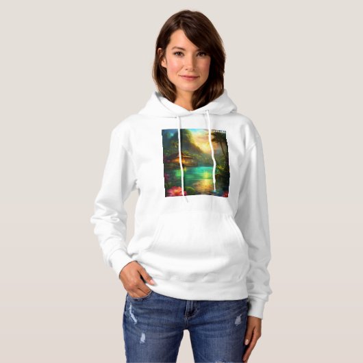 Ultra Realistic Tropical Fantasy Art Hoodie (Vorne ganz)