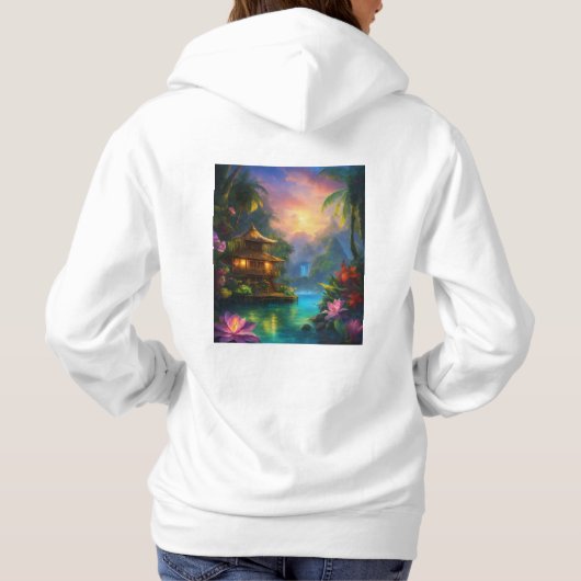 Ultra Realistic Tropical Fantasy Art Hoodie (Rückseite)