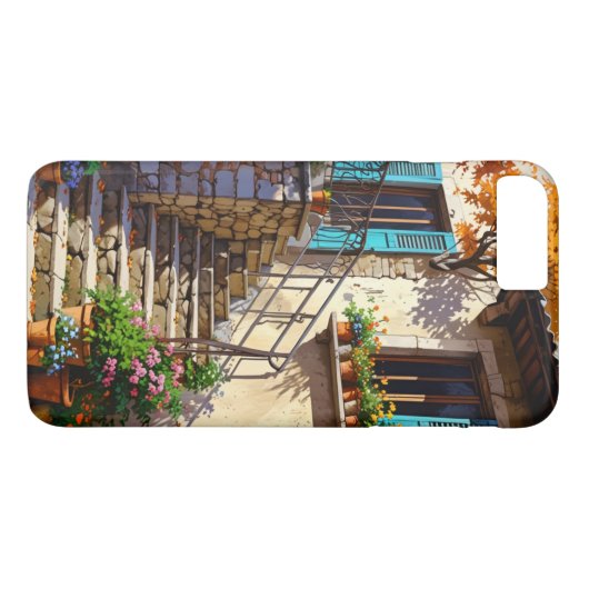 Ultra-realistisches Dorfhaus mit Stein Case-Mate iPhone Hülle (Rückseite (Horizontal))