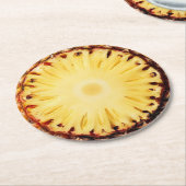 Ultra-Reality Ananas Slice Beverage Coaster Runder Pappuntersetzer (Angewinkelt)