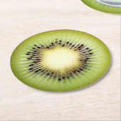 Ultra-Reality-Kiwi-Slice-Getränkekasten Runder Pappuntersetzer (Angewinkelt)
