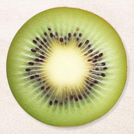 Ultra-Reality-Kiwi-Slice-Getränkekasten Runder Pappuntersetzer (Vorderseite)