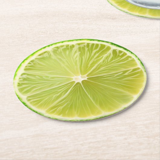 Ultra-Reality-Limone Slide-Getränkekappe Runder Pappuntersetzer (Angewinkelt)