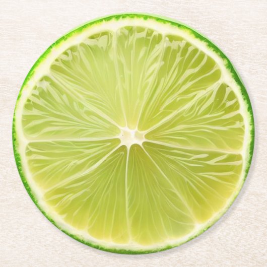Ultra-Reality-Limone Slide-Getränkekappe Runder Pappuntersetzer (Vorderseite)