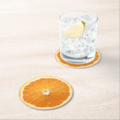 Ultra-Reality Orange Slide Beverage Coaster Runder Pappuntersetzer (Vor Ort)