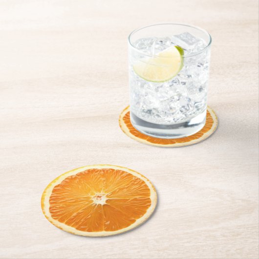 Ultra-Reality Orange Slide Beverage Coaster Runder Pappuntersetzer (Vor Ort)
