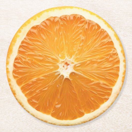 Ultra-Reality Orange Slide Beverage Coaster Runder Pappuntersetzer (Vorderseite)