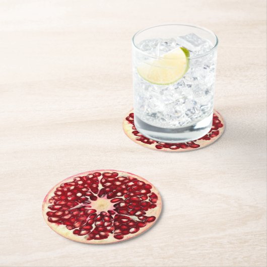 Ultra-Reality-Pomegranate-Porto-Coaster Runder Pappuntersetzer (Vor Ort)