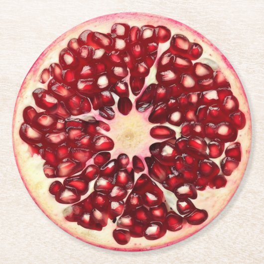 Ultra-Reality-Pomegranate-Porto-Coaster Runder Pappuntersetzer (Vorderseite)