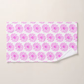 Ultra rosa Daisy Blume Print, Hippie Floral Badhandtuch Set (Handtuch)