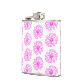 Ultra rosa Daisy Blume Print, Hippie Floral Flachmann (Links)