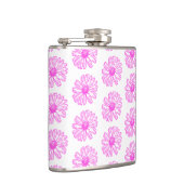 Ultra rosa Daisy Blume Print, Hippie Floral Flachmann (Rechts)