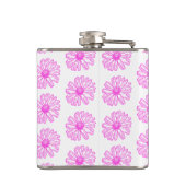 Ultra rosa Daisy Blume Print, Hippie Floral Flachmann (Rückseite)