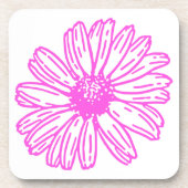 Ultra rosa Daisy Blume Print, Hippie Floral Getränkeuntersetzer (Vorderseite)