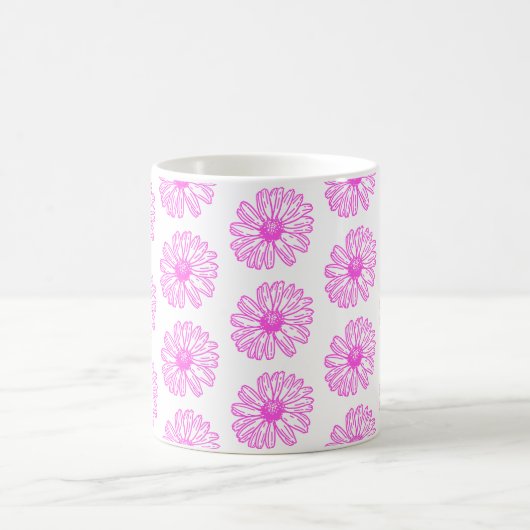 Ultra rosa Daisy Blume Print, Hippie Floral Kaffeetasse (Mittel)