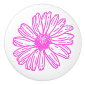 Ultra rosa Daisy Blume Print, Hippie Floral Keramikknauf (Vorderseite)