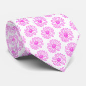 Ultra rosa Daisy Blume Print, Hippie Floral Krawatte (Gerollt)
