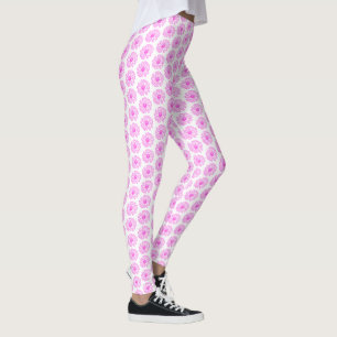 Ultra rosa Daisy Blume Print, Hippie Floral Leggings