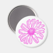 Ultra rosa Daisy Blume Print, Hippie Floral Magnet (Vorderseite/Rückseite)