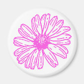 Ultra rosa Daisy Blume Print, Hippie Floral Magnet (Vorne)
