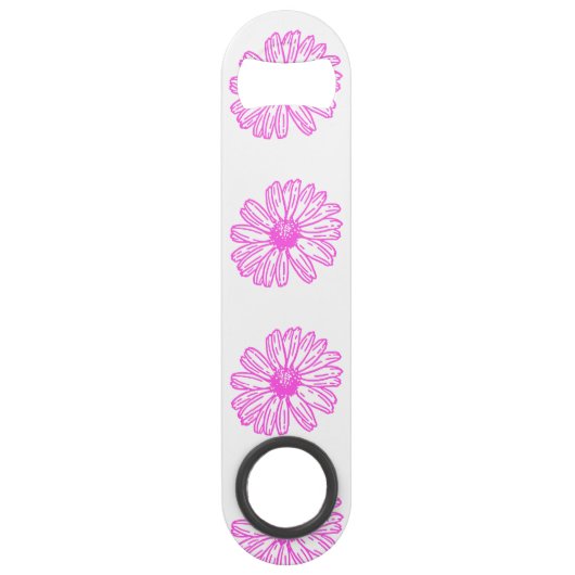 Ultra rosa Daisy Blume Print, Hippie Floral Speed Flaschenöffner (Vorderseite)