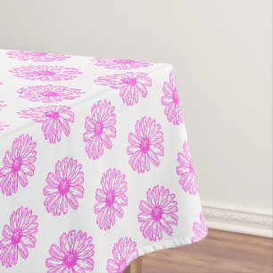 Ultra rosa Daisy Blume Print, Hippie Floral Tischdecke