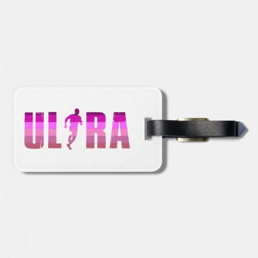 Ultra Running Rosa Lila Regenbogen Gepäckanhänger (Rückseite horizontal)