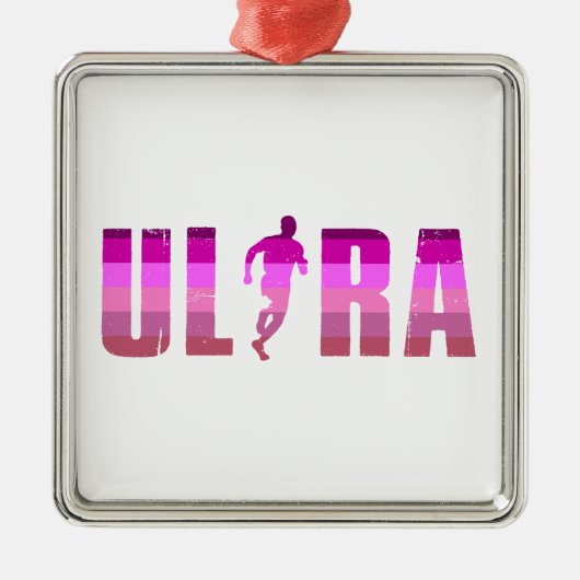 Ultra Running Rosa Lila Regenbogen Ornament Aus Metall (Vorne)
