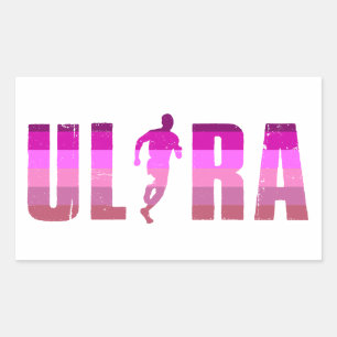 Ultra Running Rosa Lila Regenbogen Rechteckiger Aufkleber
