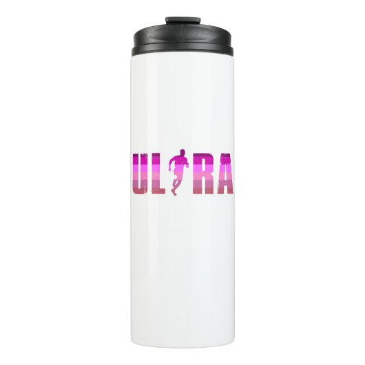Ultra Running Rosa Lila Regenbogen Thermosbecher (Vorderseite)