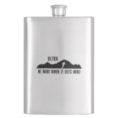 Ultra-Running, seien Sie hart, wenn es hart wird Flachmann (Vorderseite)