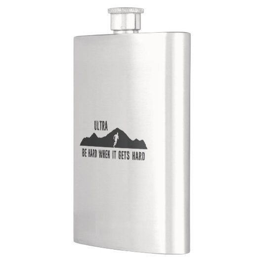 Ultra-Running, seien Sie hart, wenn es hart wird Flachmann (Links)