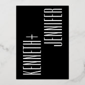 Ultra Simple Modern Minimalistisch Bold Gold Weddi Folieneinladung (Rückseite)