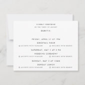 Ultra Simple Modern Minimalistisches B&W Multieven RSVP Karte (Vorderseite)