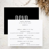 Ultra Simple Modern Minimalistisches B&W Multieven RSVP Karte