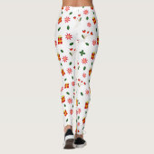Ultra Soft Christmas Holiday Flower Pattern Gift Leggings (Rückseite)