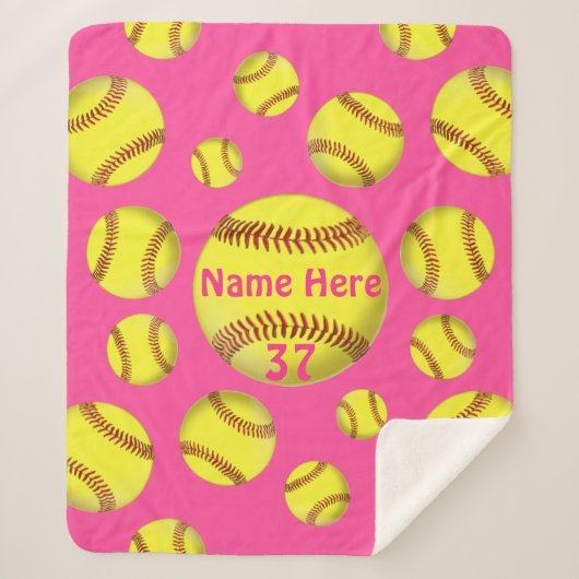 Ultra Soft Sherpa Personalisierte Softball-Blanken Sherpadecke (Vorderseite)