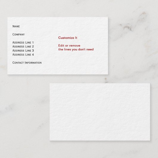 Ultra-Starkes erstklassiges Papier Visitenkarte (Vorne/Hinten)