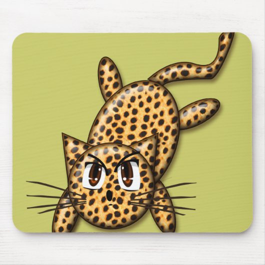 Ultra süße Anime-Leoparden-Kitty Mousepad (Vorne)
