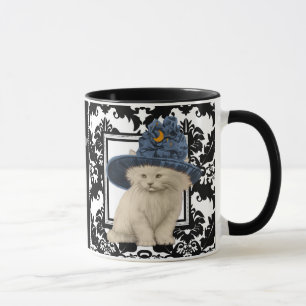 Ultra süße Vintage-Kitty-Vintage-Hutmug Damast Tasse