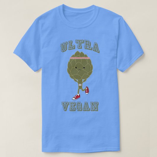 Ultra Vegan Retro-Laufende Artichoke T-Shirt (Design vorne)