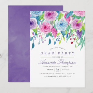 Ultra-Violet-Aquarell-Blumenstuhlparty Einladung