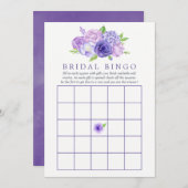 Ultra-Violet-Aquarell-Brautparty Bingo Einladung (Vorne/Hinten)